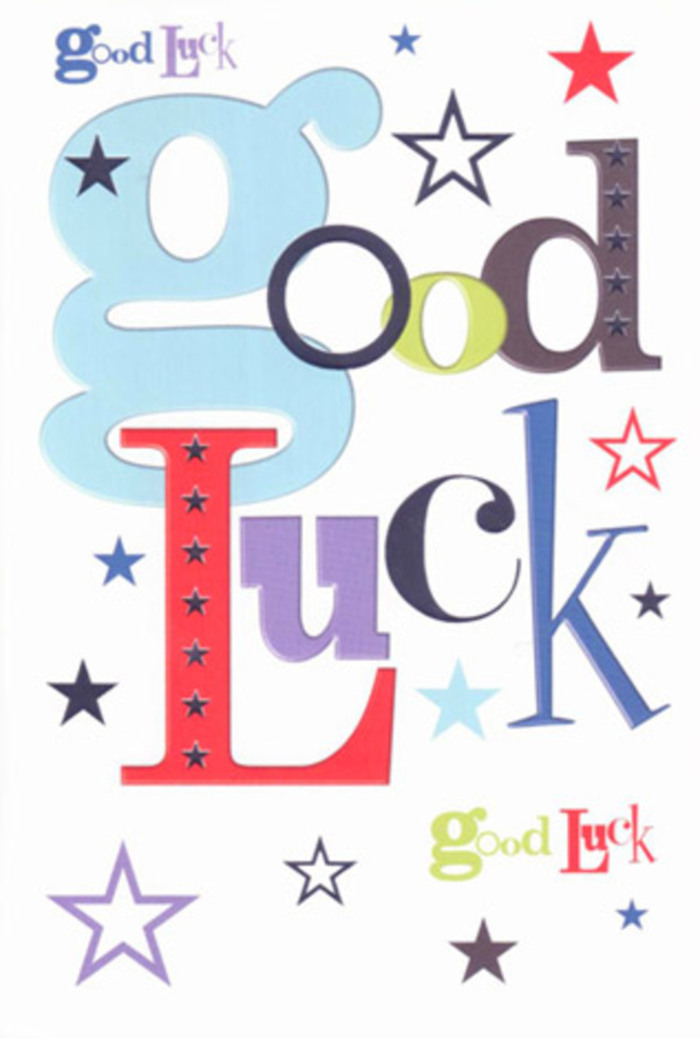 Vivid and contemporary, this good luck card radiates with the warmth and friendly enthusiasm one finds in St John's Wood's close-knit community. Each letter plays its own role: a wide, pastel-blue 'G' offers a gentle start, followed by spirited touches of cherry red, twilight black, and bright green-fonts and colours darting across the crisp white background like laughter spilling from a garden party near Grove End Road. Star motifs in every shade and shape punctuate the design, twinkling like distant lights over St John's Wood Church Gardens at dusk. The generous white space allows the hues-maritime blue, cranberry red, woodland green, and plum-to breathe, giving the card a buoyant, modern look. To the touch, the card feels both smooth and substantial, echoing the satisfying quality expected from the area's esteemed florists. There's an air of gentle encouragement, as though the card is cheering on a friend about to start a new journey-an exam, a move, or a creative endeavour-while nestled in the supportive arms of St John's Wood. Every design flourish whispers hope and heartfelt belief, creating a perfect token for life's big leaps.