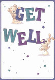 Radiating kindness from the heart of St John's Wood, this cheerful get well card lights up with vibrant energy and a sense of playful optimism. Two charming companions-a huggable teddy bear and an eager puppy-seem to leap from the page, brimming with joyful anticipation as they support the bold, colourful letters of 'Get Well.' Saturated with indigo and teal shades, the spirited text sits boldly against a gentle cream background, reminiscent of the soothing interiors found along local avenues. Scattered stars in hues of blue and purple sweep across the design, sprinkling magic and renewal over the scene. The illustrated fur on both friends is soft and inviting, conjuring the close comfort of a caring embrace-much like what you'd experience from a handpicked bouquet delivered by a St John's Wood florist. This card doesn't just send words but carries a heartfelt wave of encouragement that feels as genuine as a neighbour's gesture, ensuring anyone in recovery feels uplifted and cherished, whatever the weather outside.